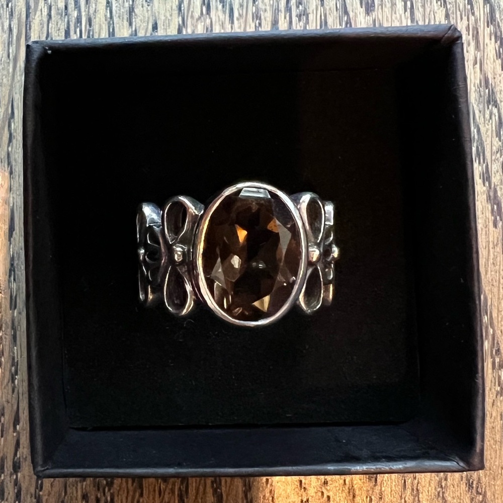 Silver & Smoky Quartz Ring